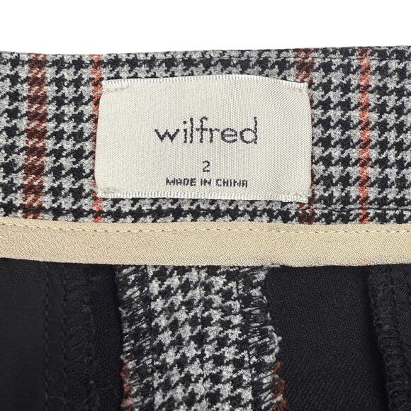 WILFRED Aritzia New Kick Flare Check Pant In Black / Rust Hndstooth Sz 2 - Picture 6 of 8